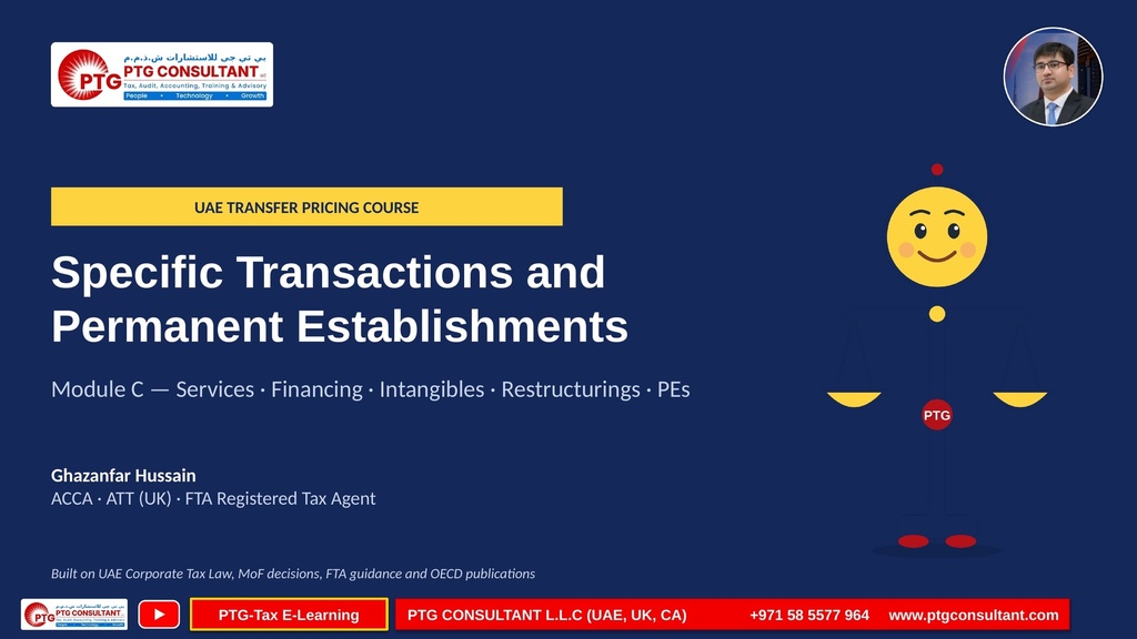 UAE Transfer Pricing — Module C: Services, Financing, Intangibles, Restructuring and PEs